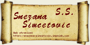 Snežana Simčetović vizit kartica